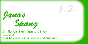 janos spang business card